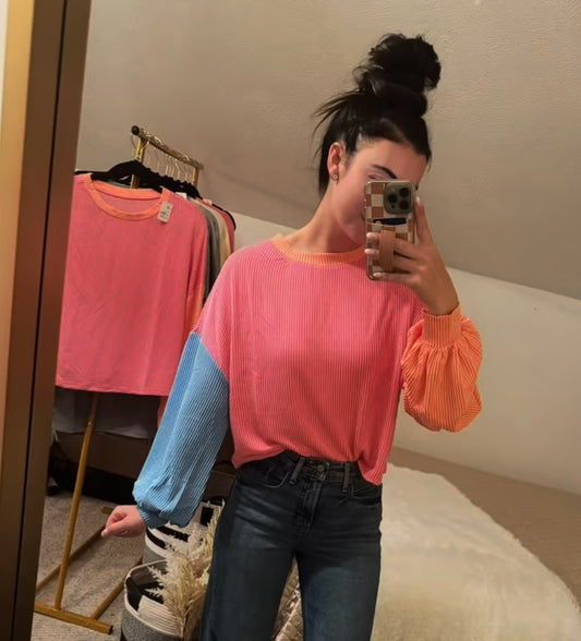 Corded Colorblock Top