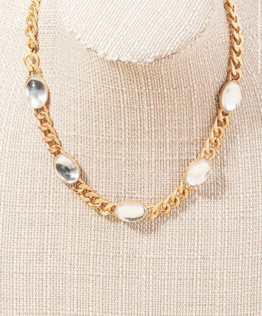 Rhinestone Chain Link Necklace
