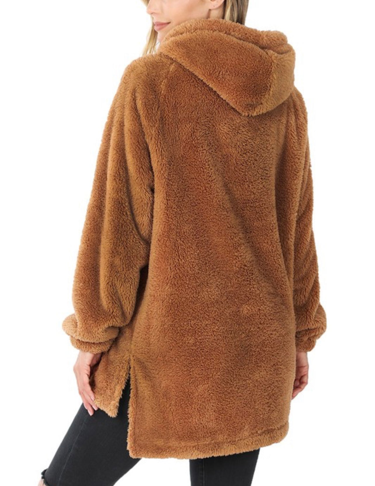 Camel Faux Fur Pullover