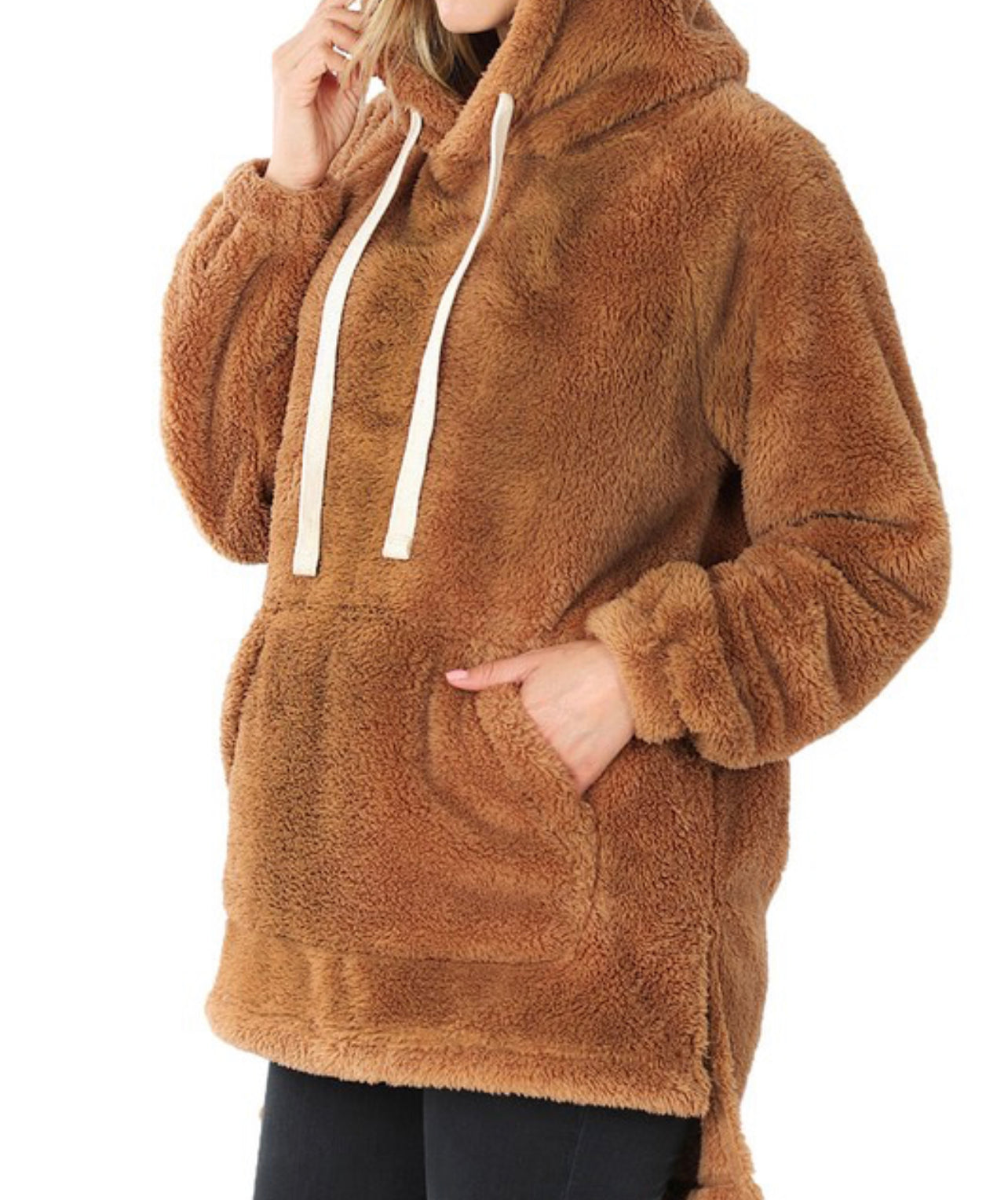 Camel Faux Fur Pullover