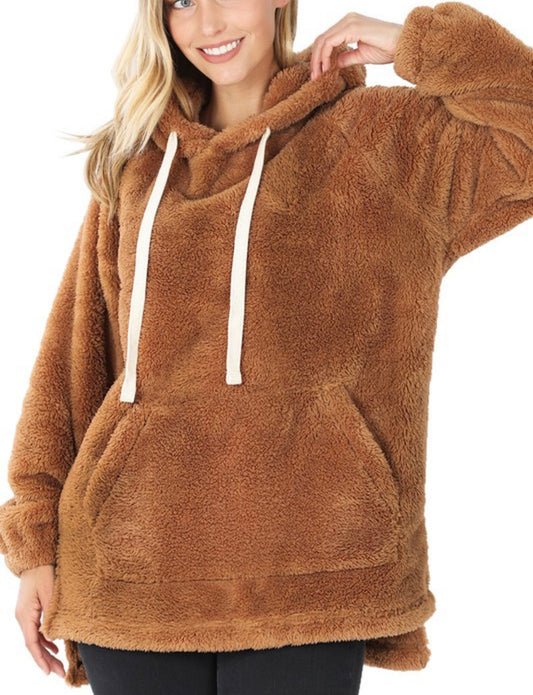 Camel Faux Fur Pullover