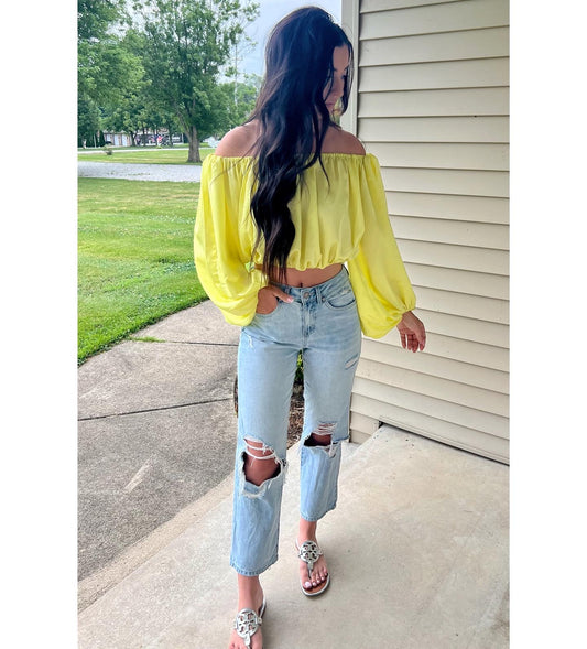 Lime Yellow Off Shoulder
