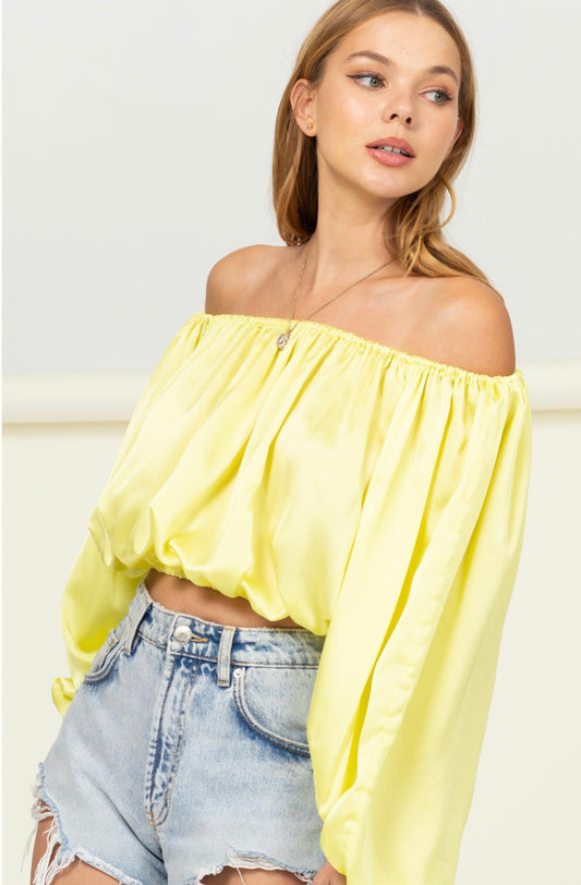 Lime Yellow Off Shoulder