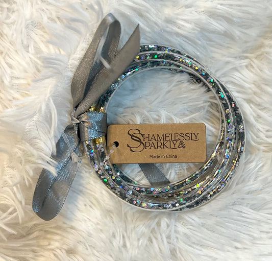 Grey Multicolor Sparkly Bracelets