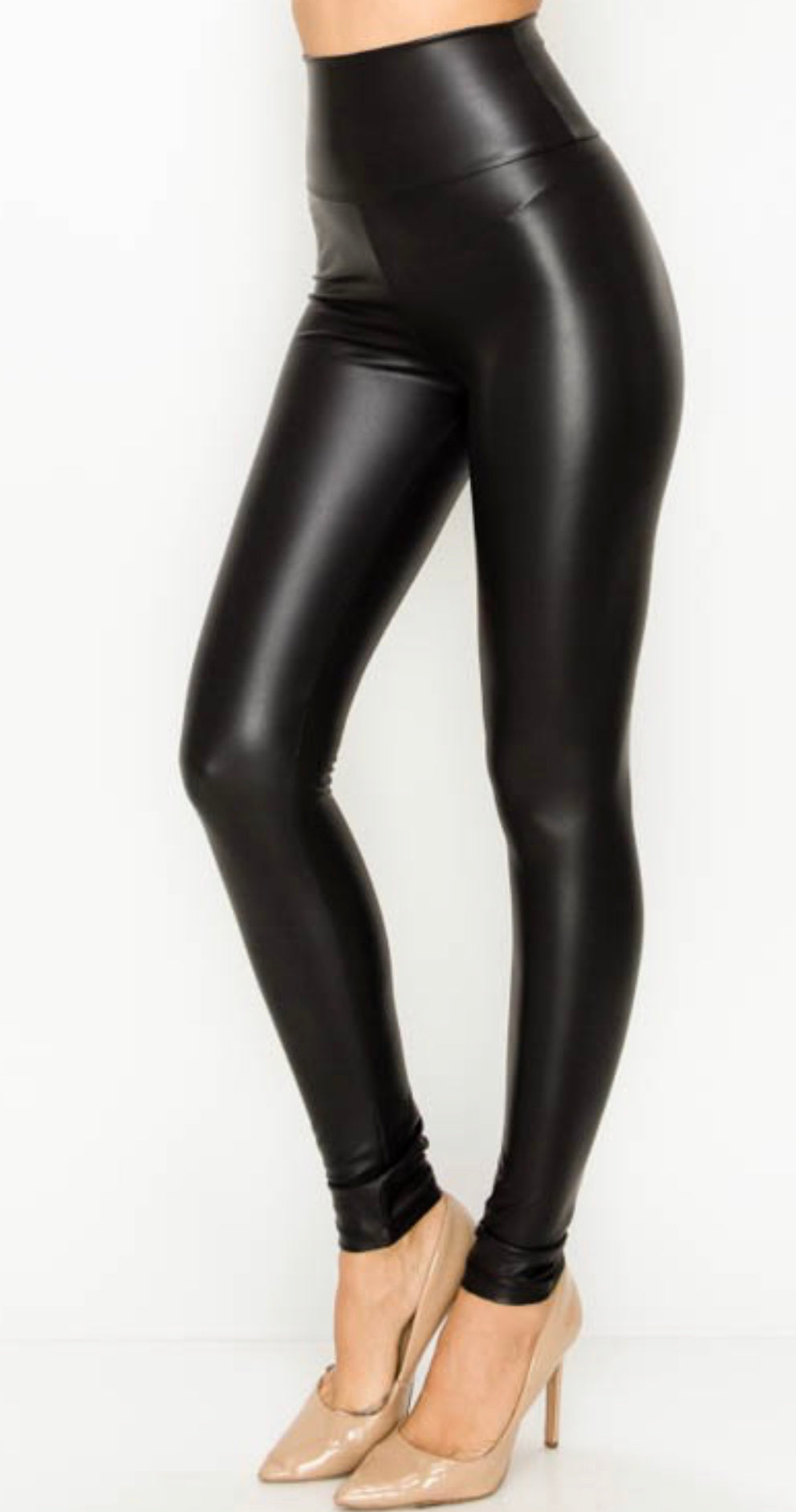 Be Stylish Black Faux Leather Leggings